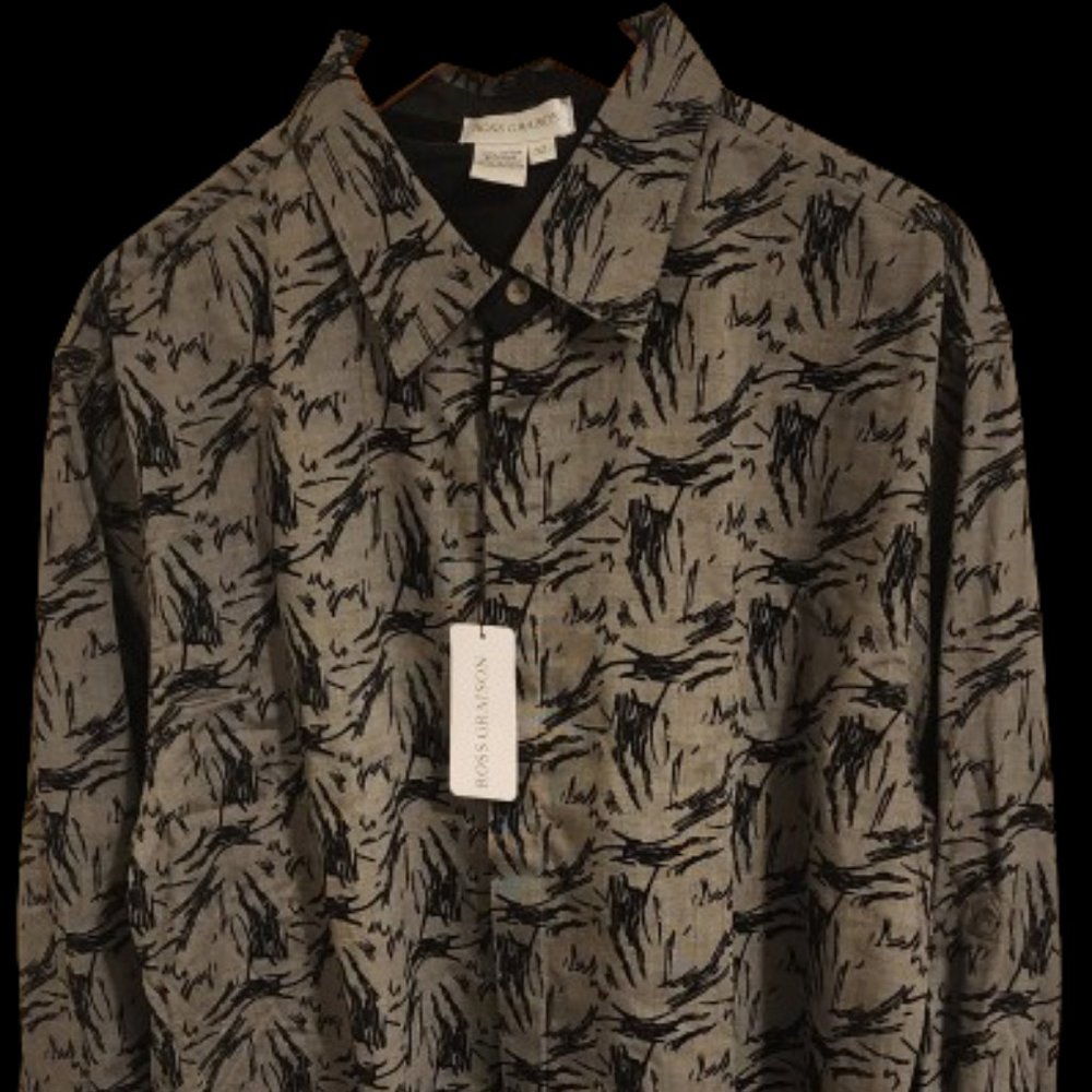 Ross Graison Gray 100% Cotton XL Button-Up Shirt